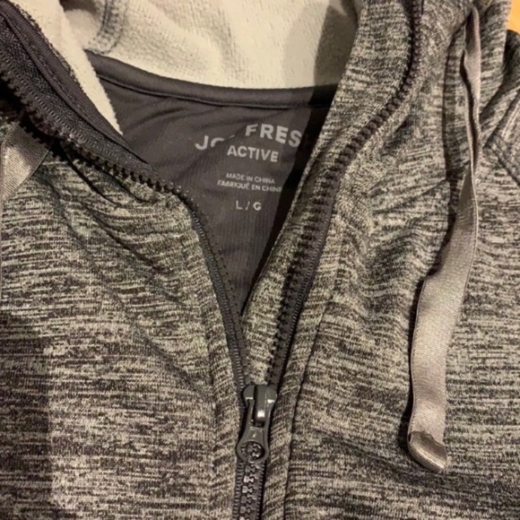 💥2/$30💥 VEUC Joe Fresh Grey speckled full zip Hoodie - size L - Picture 4 of 16